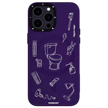 iPhone 14 Pro Max Kılıf M-safe Şarj Özellikli Desenli Youngkit Plaything Serisi Kapak