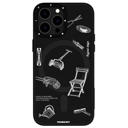 iPhone 14 Pro Max Kılıf M-safe Şarj Özellikli Desenli Youngkit Plaything Serisi Kapak