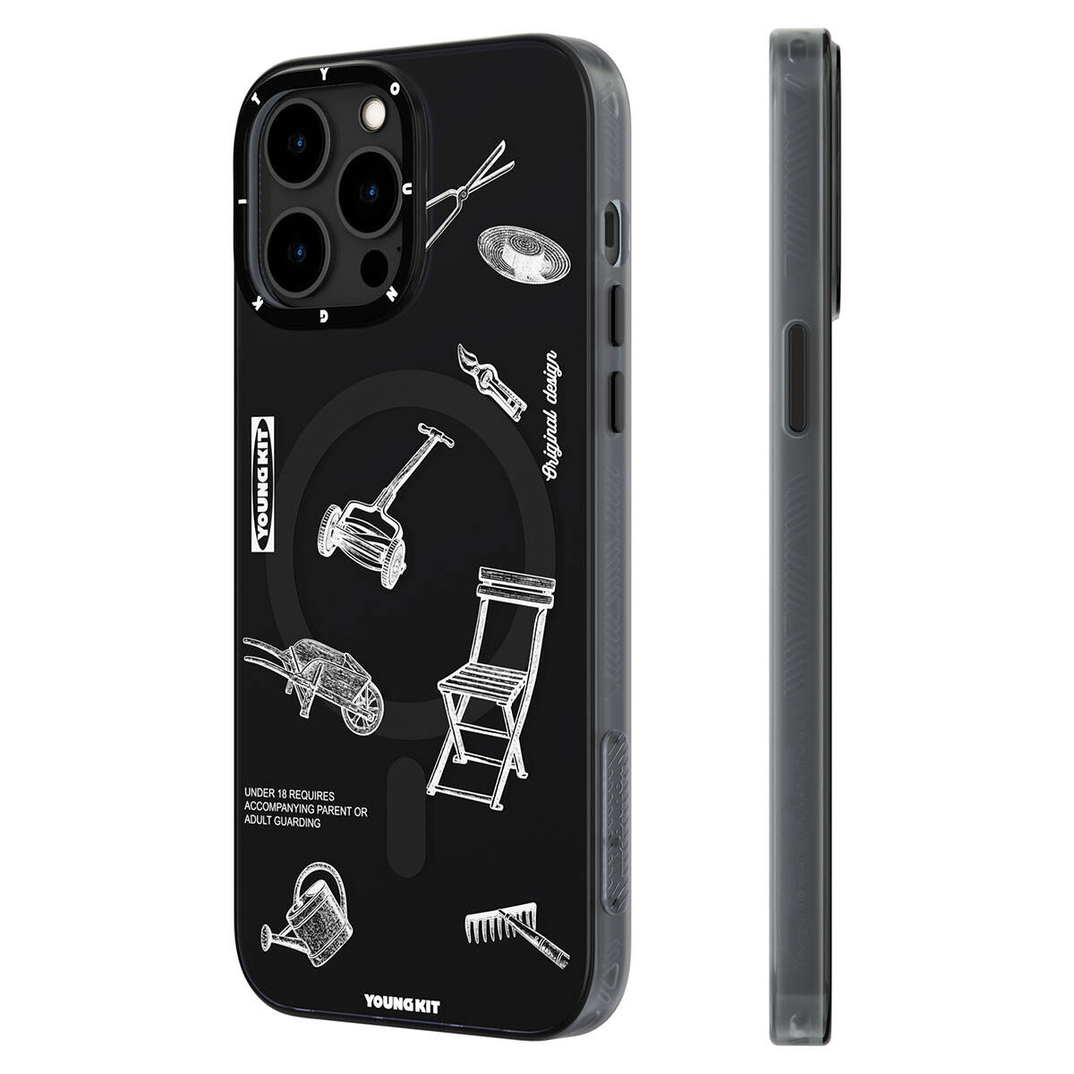 iPhone 14 Pro Max Kılıf M-safe Şarj Özellikli Desenli Youngkit Plaything Serisi Kapak