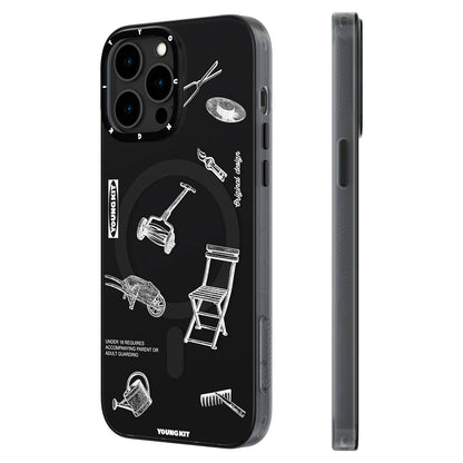 iPhone 14 Pro Max Kılıf M-safe Şarj Özellikli Desenli Youngkit Plaything Serisi Kapak