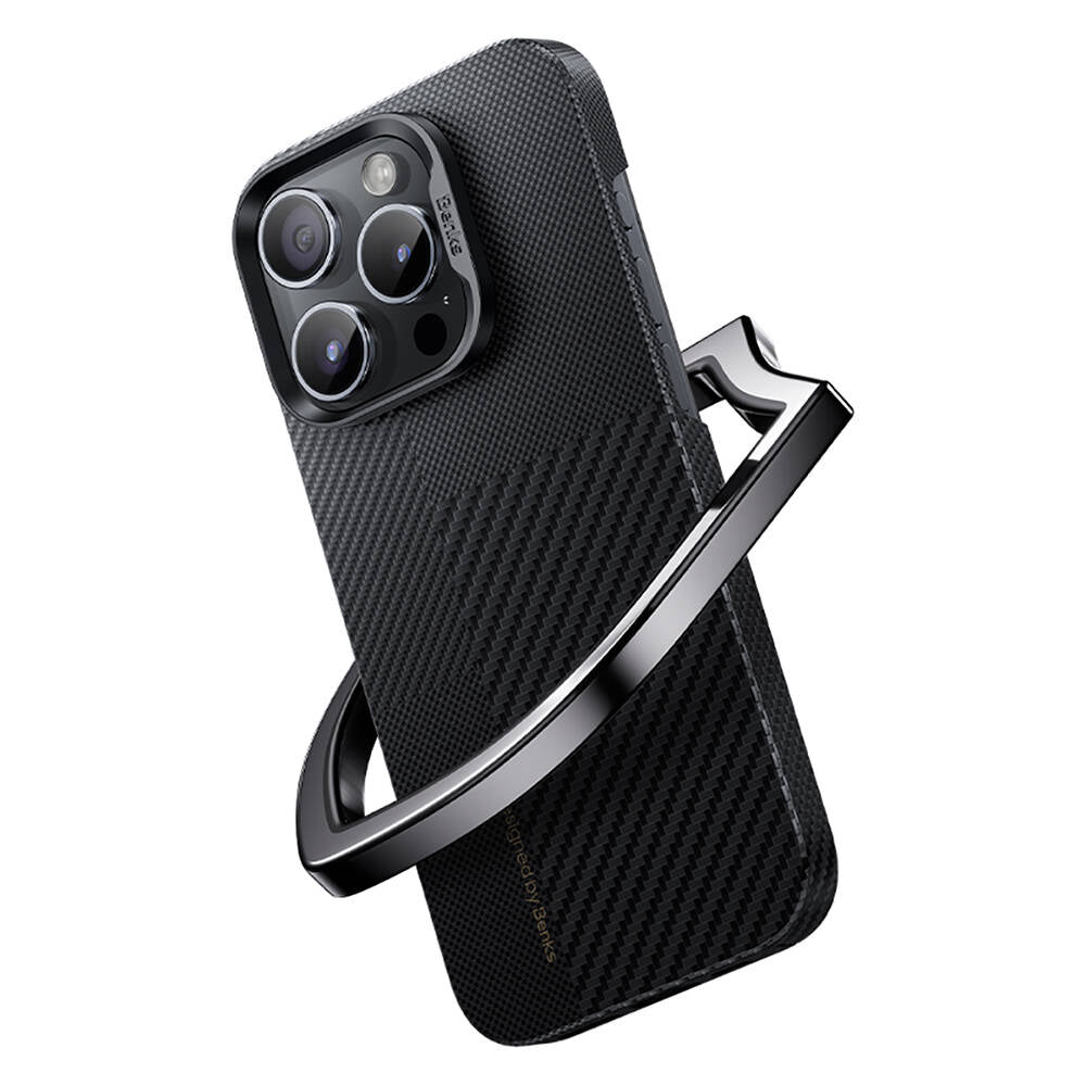 iPhone 14 Pro Max Kılıf M-safe Şarj Özellikli Karbon Fiber Benks Montage ArmorAir Kevlar Kapak