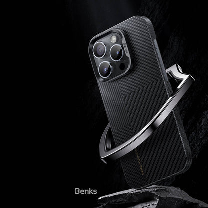 iPhone 14 Pro Max Kılıf M-safe Şarj Özellikli Karbon Fiber Benks Montage ArmorAir Kevlar Kapak