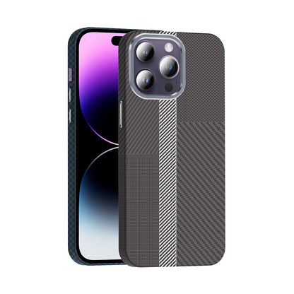 Apple iPhone 14 Pro Max Kılıf M-safe Şarj Özellikli Karbon Fiber Görünümlü Zore Gros Kapak