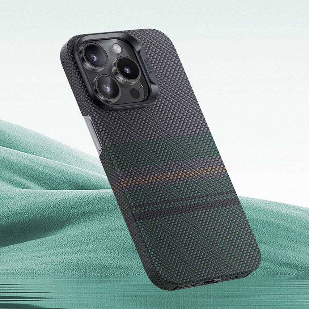 iPhone 14 Pro Max Kılıf M-safe Şarj Özellikli Karbon Fiber Tasarımlı Benks Aurora ArmorAir Kevlar Kapak