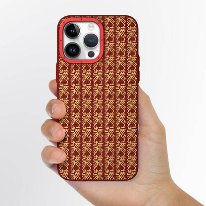 iPhone 14 Pro Max Kılıf M-safe Şarj Özellikli Kevlar 1500D Youngkit Auspicious Loong Serisi Kapak