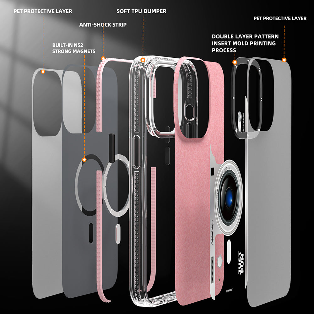 iPhone 14 Pro Max Kılıf M-safe Şarj Özellikli Lens Figürlü YoungKit Art Film Serisi Kapak