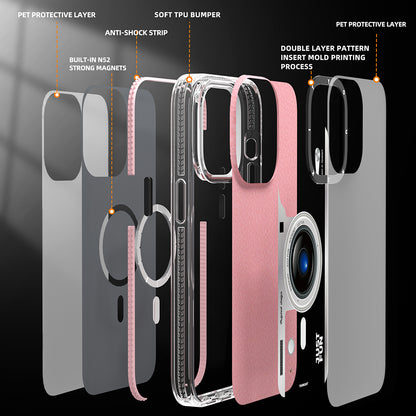 iPhone 14 Pro Max Kılıf M-safe Şarj Özellikli Lens Figürlü YoungKit Art Film Serisi Kapak