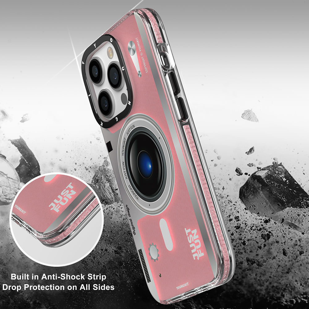 iPhone 14 Pro Max Kılıf M-safe Şarj Özellikli Lens Figürlü YoungKit Art Film Serisi Kapak