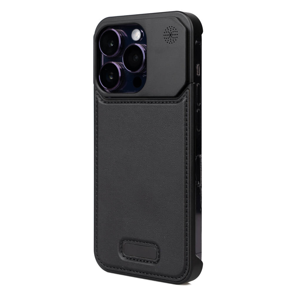 Apple iPhone 14 Pro Max Kılıf M-safe Şarj Özellikli Mekanizmalı Koku Hazneli Zore Mostar Kapak