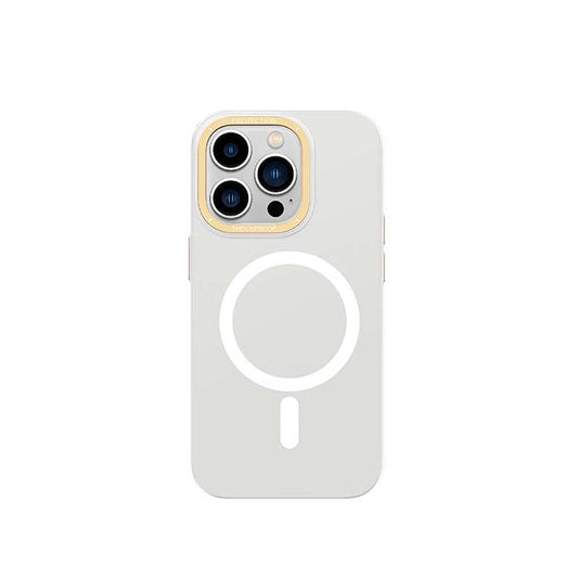 iPhone 14 Pro Max Kılıf M-safe Şarj Özellikli Metal Kamera Çerçeveli Recci Glaze Serisi Kapak