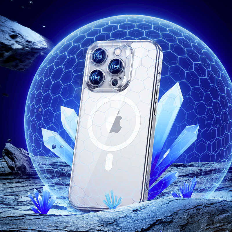 iPhone 14 Pro Max Kılıf M-safe Şarj Özellikli Premium Cam Arka Yüzey Benks Electroplated Kapak