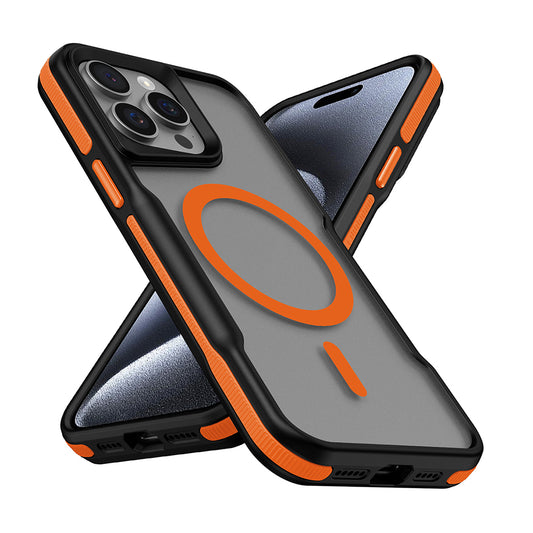 Apple iPhone 14 Pro Max Kılıf M-safe Şarj Özellikli Renkli Kenar Airbag Şeritli Zore Lamer Kapak