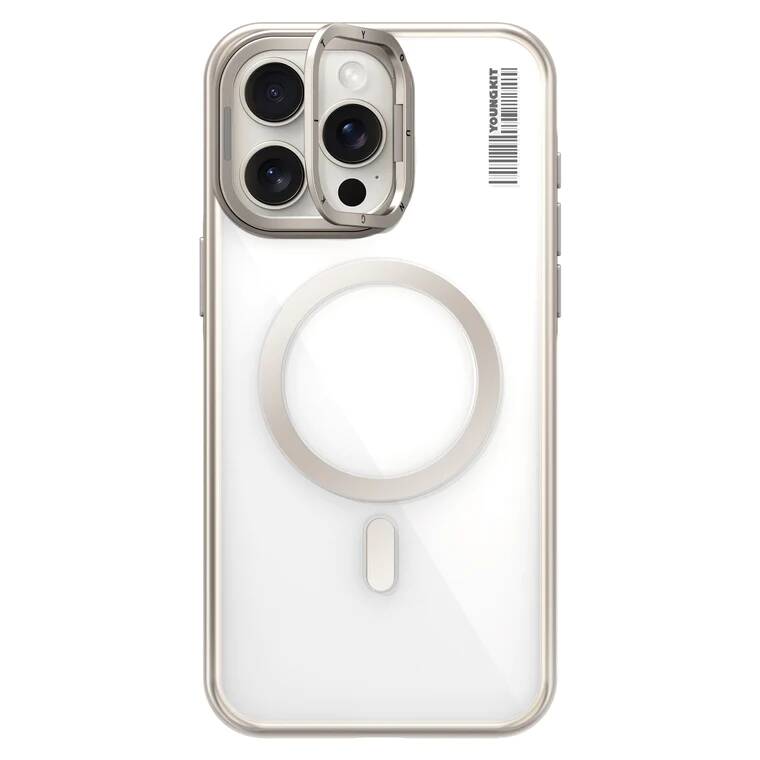 iPhone 14 Pro Max Kılıf M-safe Şarj Özellikli Sararma Önleyici Youngkit Crystal Grid Kapak
