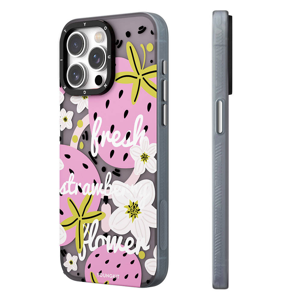iPhone 14 Pro Max Kılıf M-safe Şarj Özellikli Yaz Meyvesi Desenli Youngkit Fruity Flavour Serisi Kapak