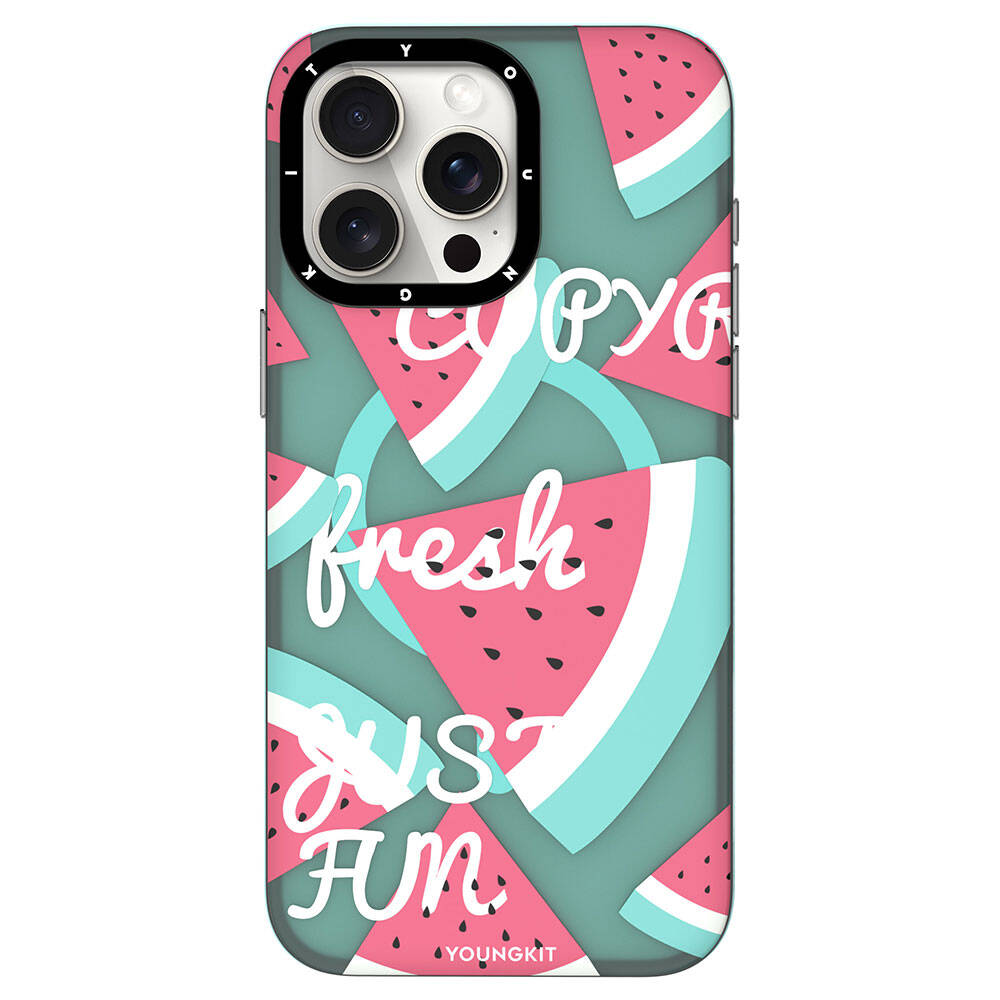 iPhone 14 Pro Max Kılıf M-safe Şarj Özellikli Yaz Meyvesi Desenli Youngkit Fruity Flavour Serisi Kapak