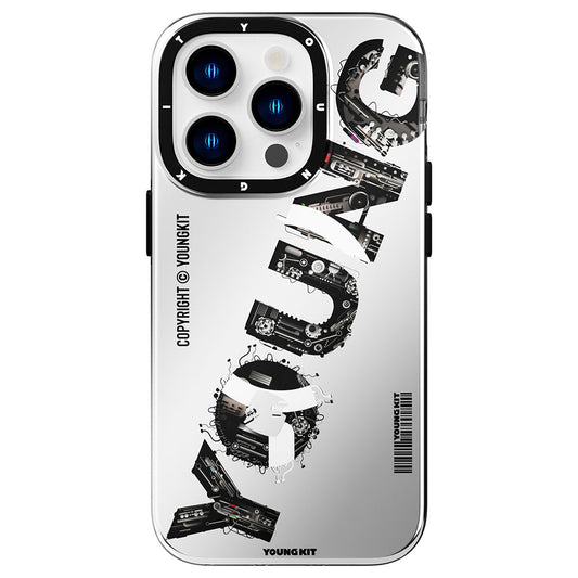 iPhone 14 Pro Max Kılıf M-safe Şarj Özellikli Yazı Temalı YoungKit Mechanic Serisi Kapak