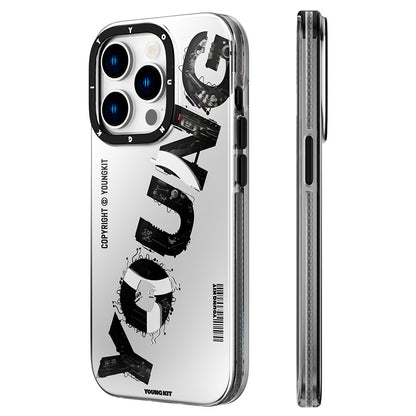 iPhone 14 Pro Max Kılıf M-safe Şarj Özellikli Yazı Temalı YoungKit Mechanic Serisi Kapak