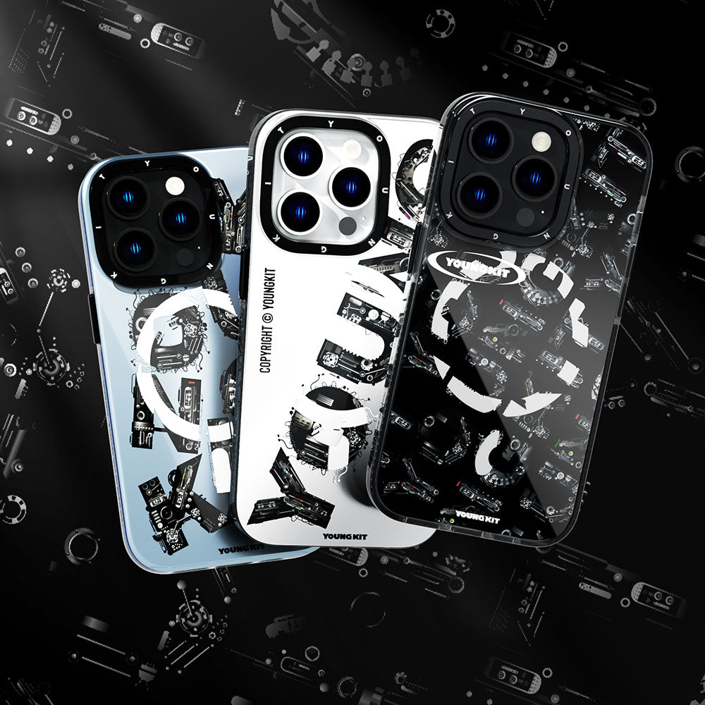 iPhone 14 Pro Max Kılıf M-safe Şarj Özellikli Yazı Temalı YoungKit Mechanic Serisi Kapak