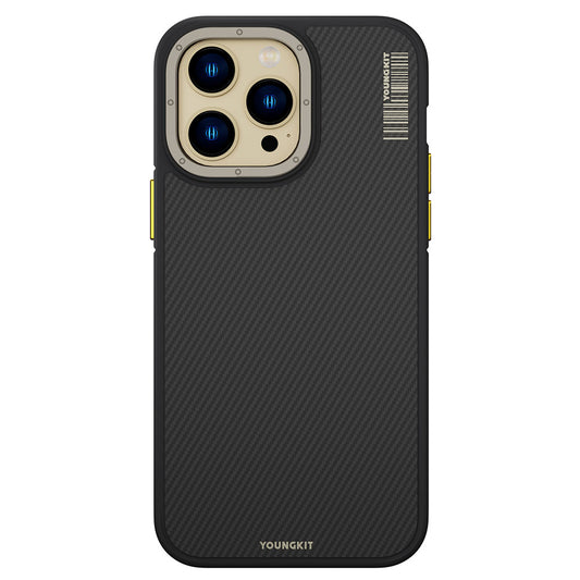 iPhone 14 Pro Max Kılıf M-safe Şarj Özellikli YoungKit 600D Kevlar Kapak