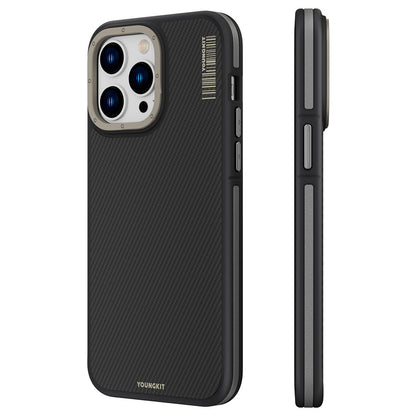iPhone 14 Pro Max Kılıf M-safe Şarj Özellikli YoungKit 600D Kevlar Kapak