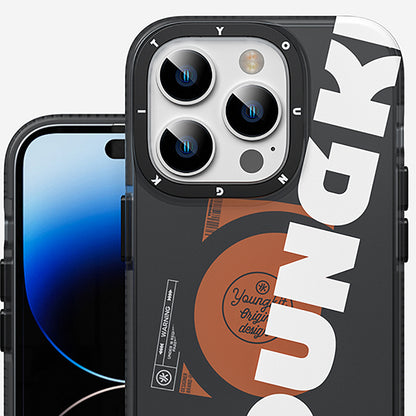 iPhone 14 Pro Max Kılıf M-safe Şarj Özellikli Youngkit Binfen Serisi Yazı Temalı Kapak