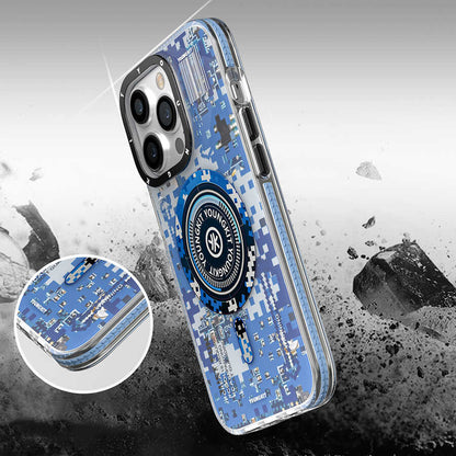 iPhone 14 Pro Max Kılıf M-safe Şarj Özellikli YoungKit Kamuflaj Serisi Kapak