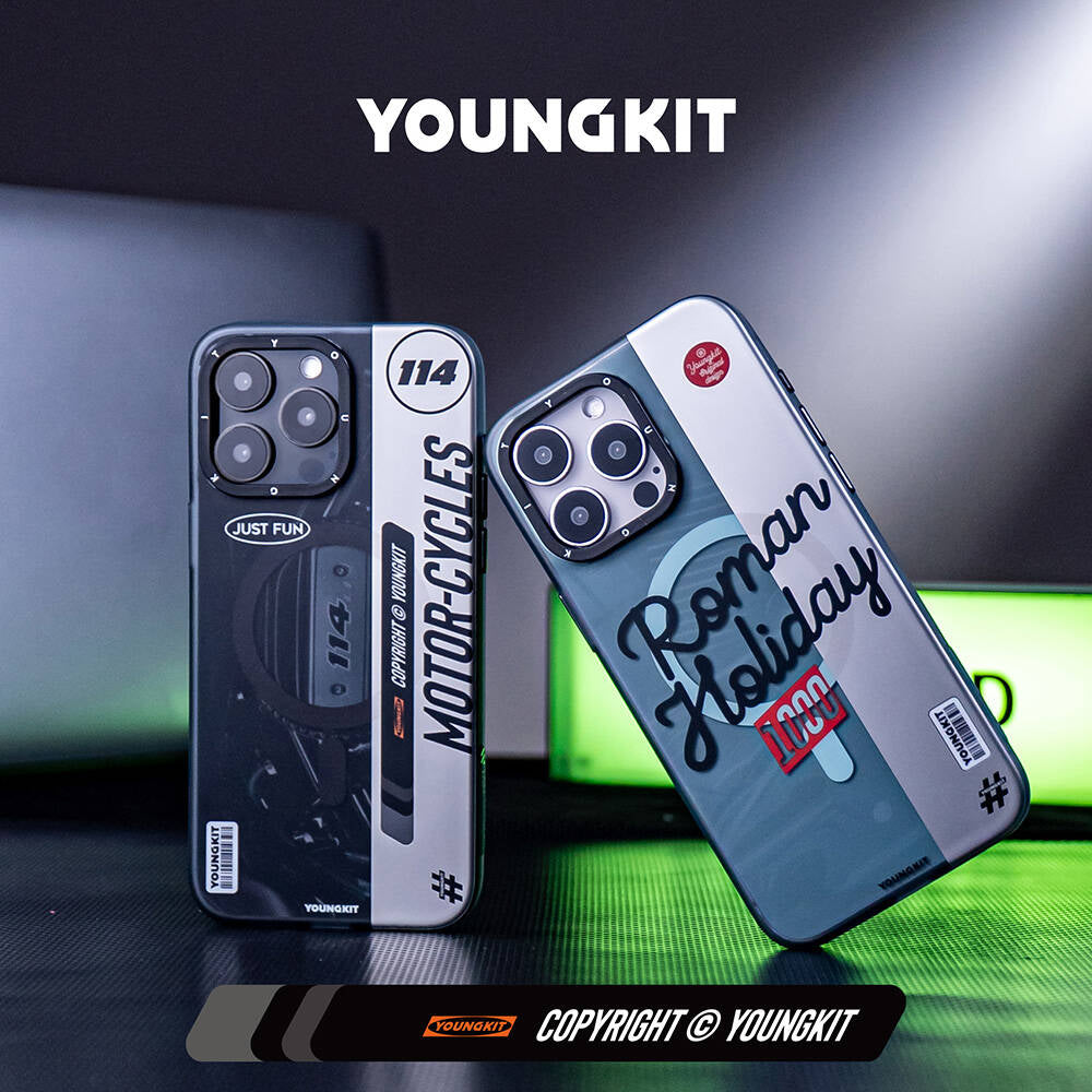 iPhone 14 Pro Max Kılıf M-safe Şarj Özellikli Youngkit Motorcycle Legend Serisi Kapak