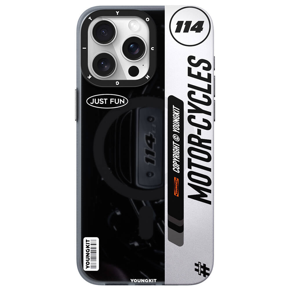 iPhone 14 Pro Max Kılıf M-safe Şarj Özellikli Youngkit Motorcycle Legend Serisi Kapak