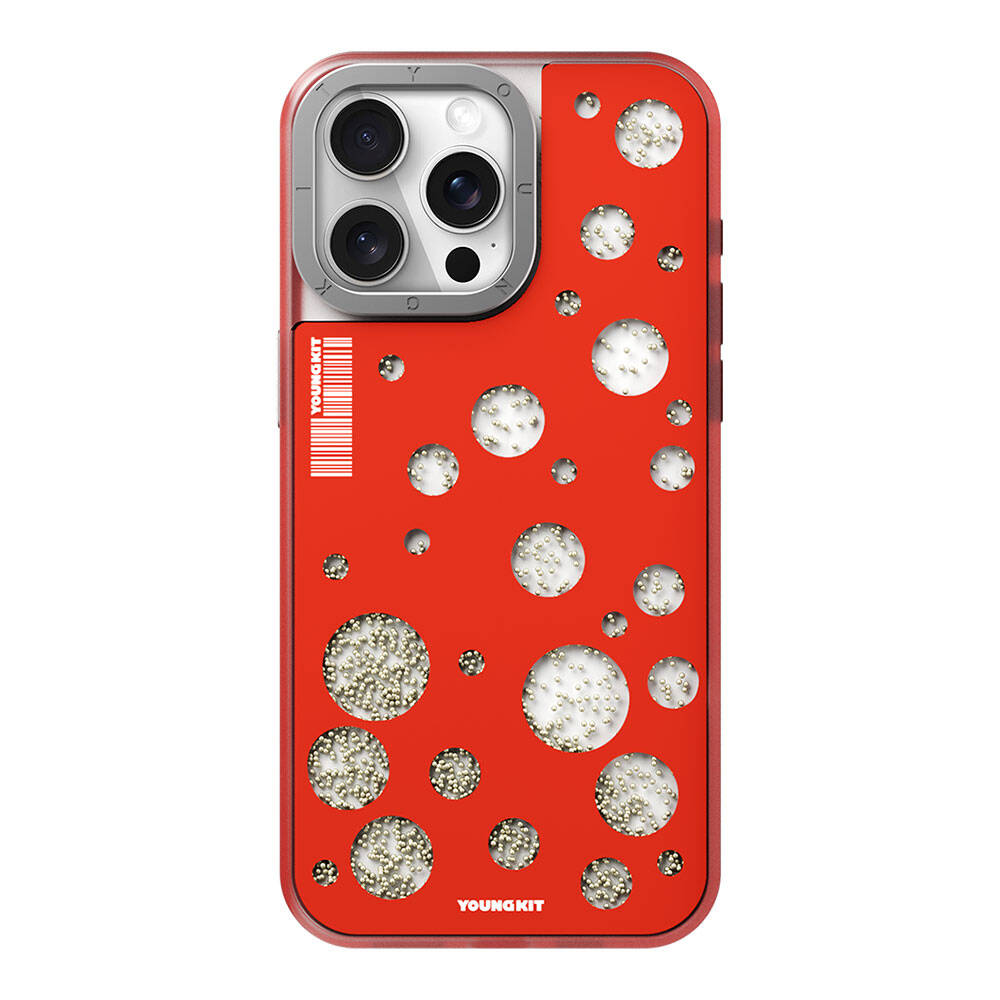 iPhone 14 Pro Max Kılıf M-safe Şarj Özellikli Youngkit Quicksand Beads Serisi Kapak