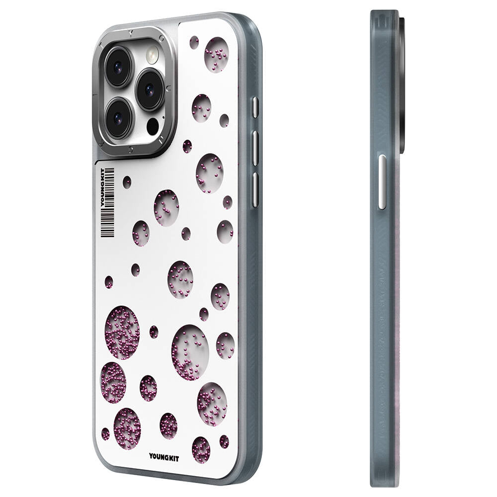 iPhone 14 Pro Max Kılıf M-safe Şarj Özellikli Youngkit Quicksand Beads Serisi Kapak