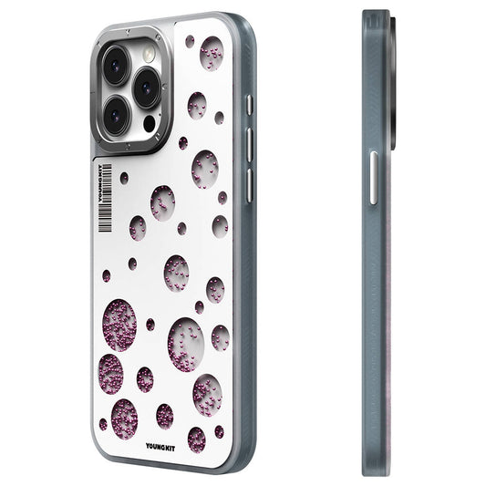 iPhone 14 Pro Max Kılıf M-safe Şarj Özellikli Youngkit Quicksand Beads Serisi Kapak
