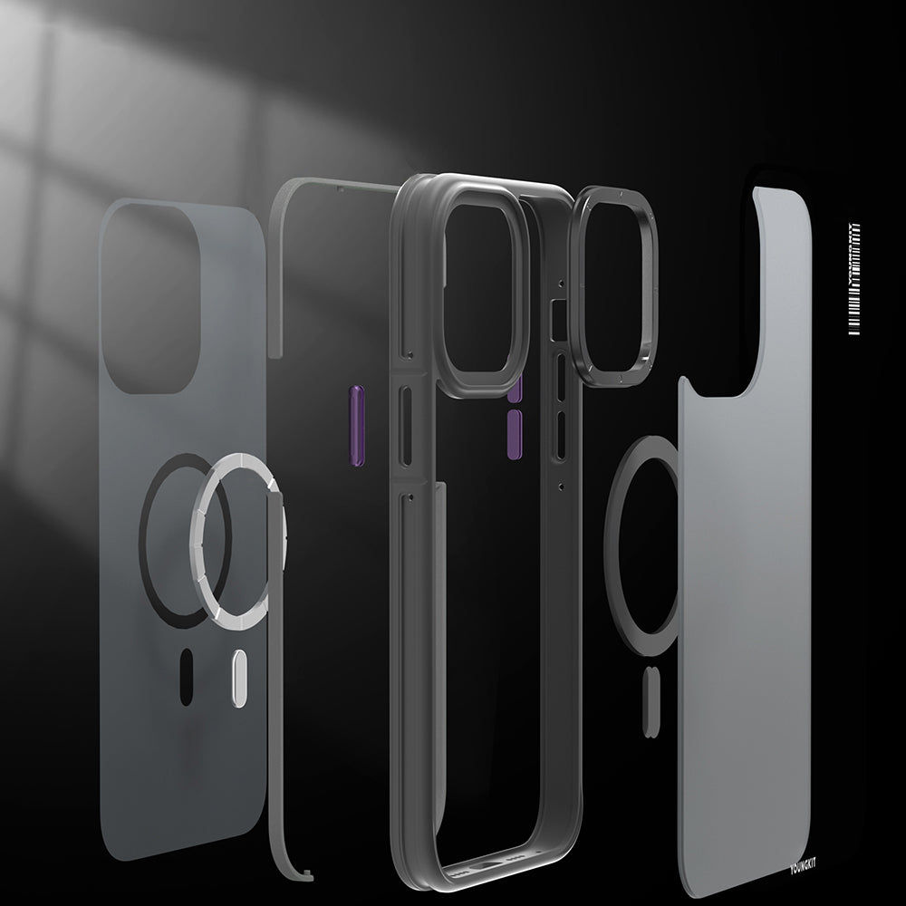 iPhone 14 Pro Max Kılıf M-safe Şarj Özellikli Youngkit Rock Sand Serisi Kapak