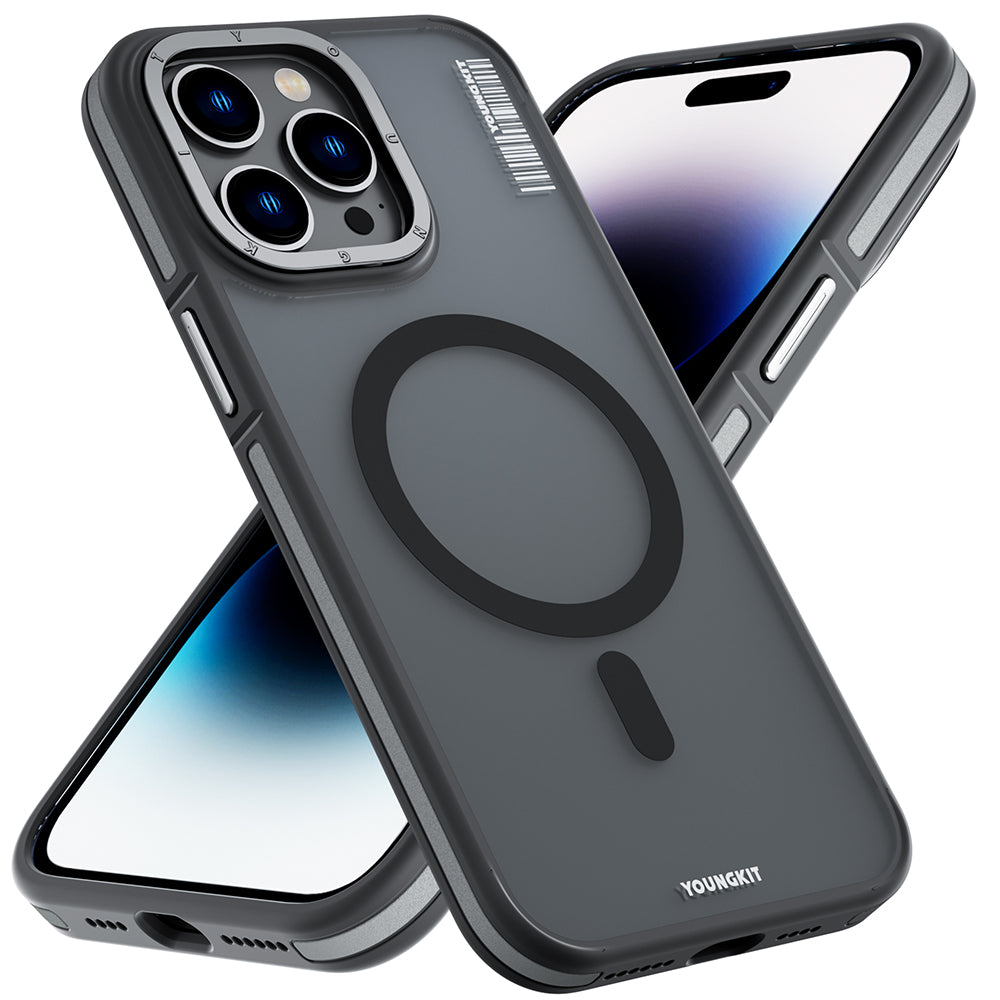 iPhone 14 Pro Max Kılıf M-safe Şarj Özellikli Youngkit Rock Sand Serisi Kapak