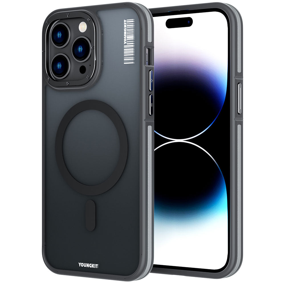 iPhone 14 Pro Max Kılıf M-safe Şarj Özellikli Youngkit Rock Sand Serisi Kapak