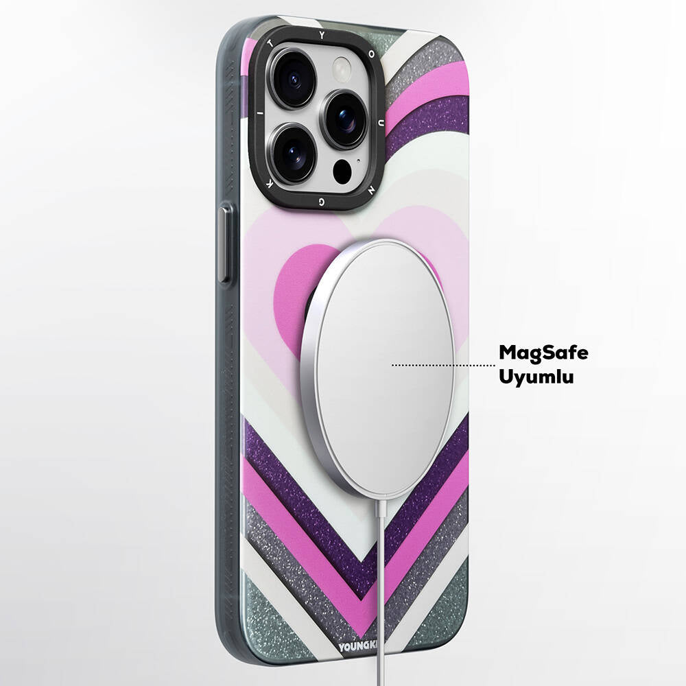 iPhone 14 Pro Max Kılıf M-safe Şarj Özellikli Youngkit Star Dazzle Serisi Kapak