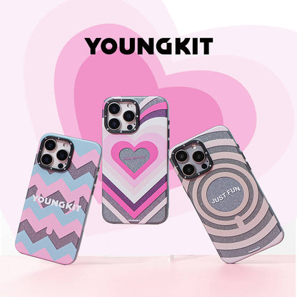 iPhone 14 Pro Max Kılıf M-safe Şarj Özellikli Youngkit Star Dazzle Serisi Kapak
