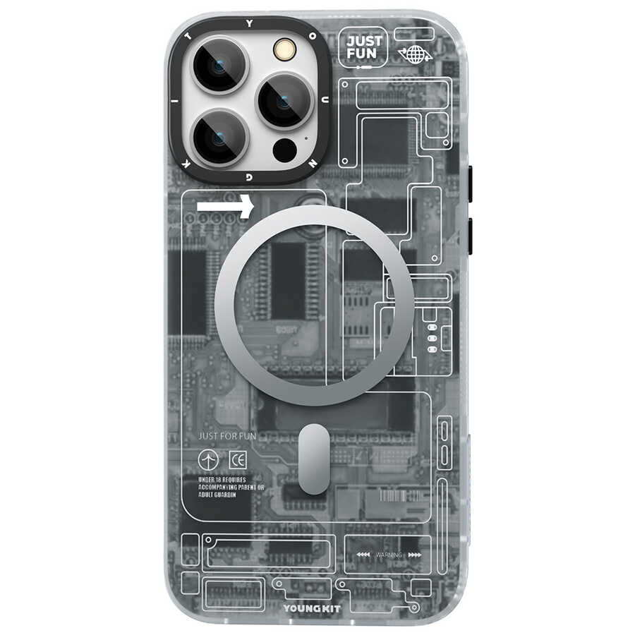 iPhone 14 Pro Max Kılıf M-safe Şarj Özellikli YoungKit Technology Serisi Kapak