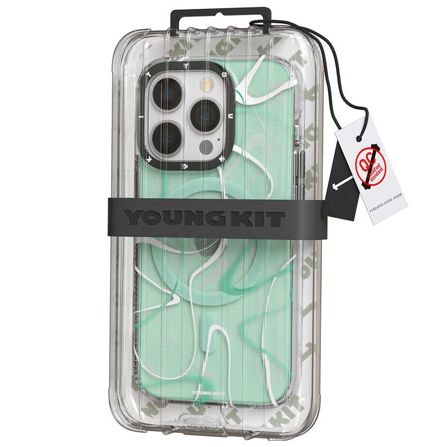 iPhone 14 Pro Max Kılıf M-safe Şarj Özellikli Youngkit Water-Ink Serisi Kapak