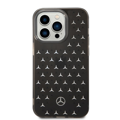 iPhone 14 Pro Max Kılıf Mercedes Benz Çift Katmanlı Yıldız Desenli Dizayn Kapak