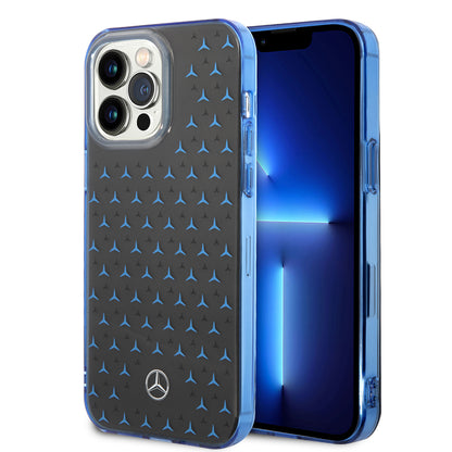 iPhone 14 Pro Max Kılıf Mercedes Benz Çift Katmanlı Yıldız Desenli Dizayn Kapak