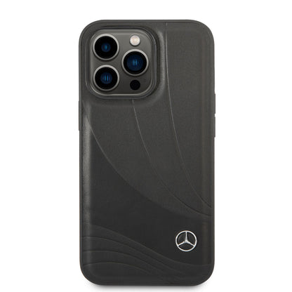 iPhone 14 Pro Max Kılıf Mercedes Benz Hakiki Deri Yeni Dalga III Dizayn Kapak