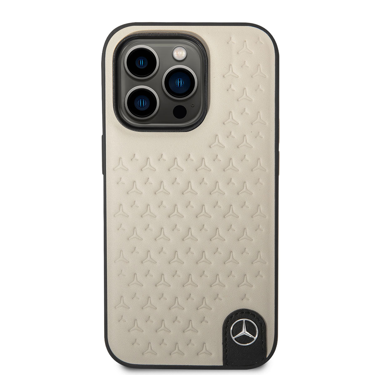 iPhone 14 Pro Max Kılıf Mercedes Benz Hakiki Deri Yıldız Dizayn Kapak