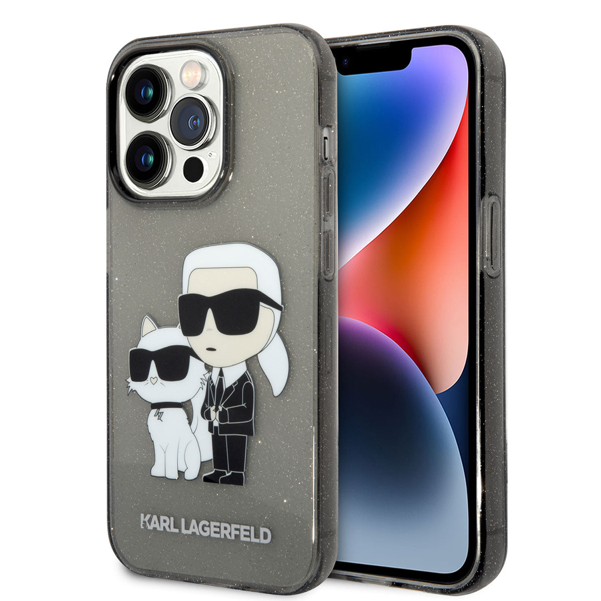 iPhone 14 Pro Max Kılıf Karl Lagerfeld Transparan Simli K&C Dizayn Kapak