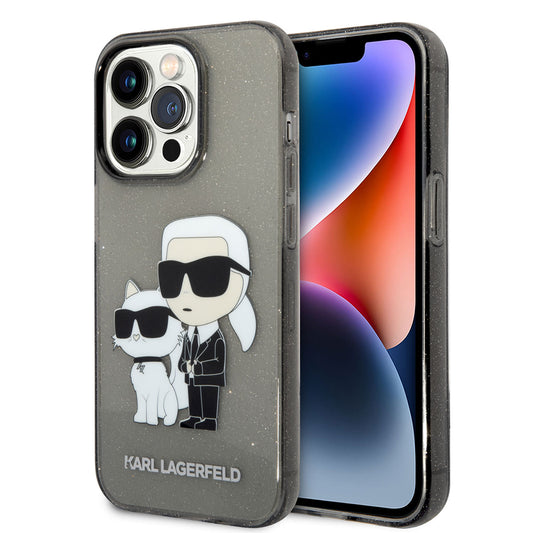 iPhone 14 Pro Max Kılıf Karl Lagerfeld Transparan Simli K&C Dizayn Kapak