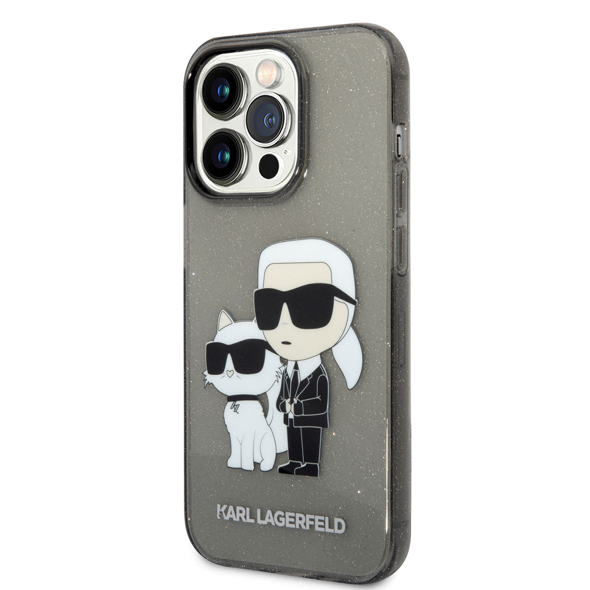 iPhone 14 Pro Max Kılıf Karl Lagerfeld Transparan Simli K&C Dizayn Kapak