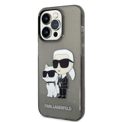 iPhone 14 Pro Max Kılıf Karl Lagerfeld Transparan Simli K&C Dizayn Kapak
