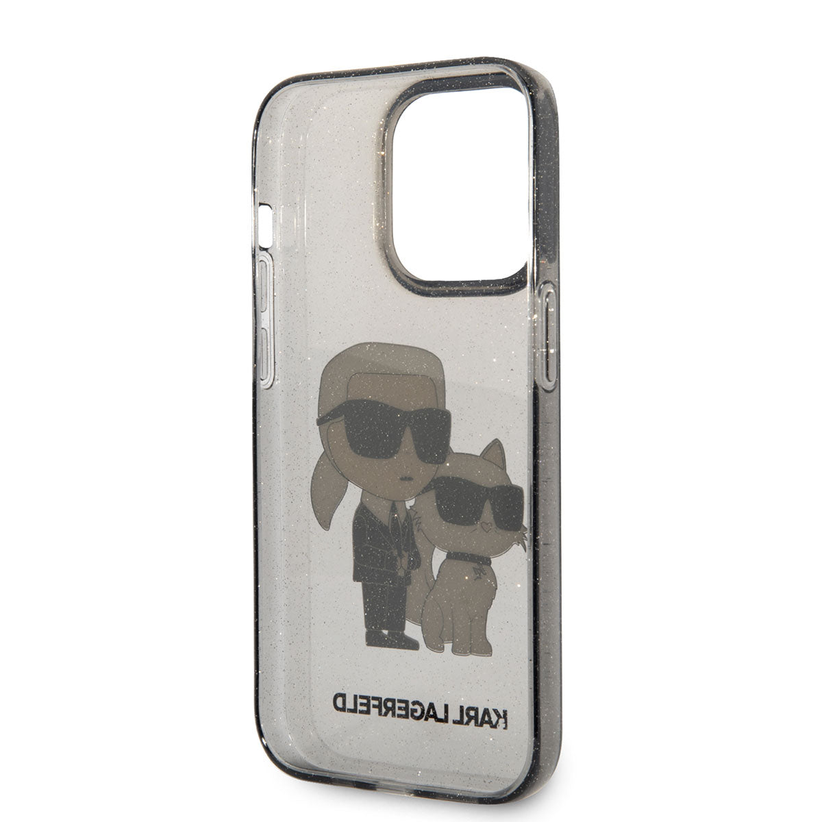 iPhone 14 Pro Max Kılıf Karl Lagerfeld Transparan Simli K&C Dizayn Kapak