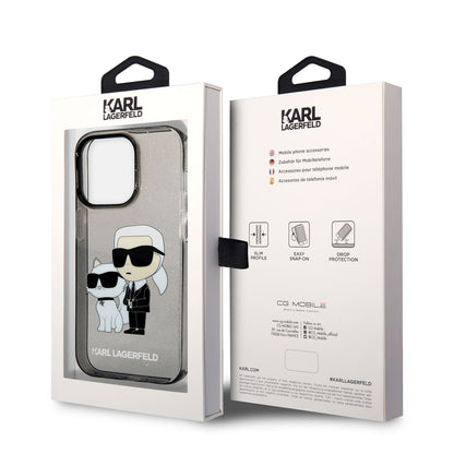 iPhone 14 Pro Max Kılıf Karl Lagerfeld Transparan Simli K&C Dizayn Kapak