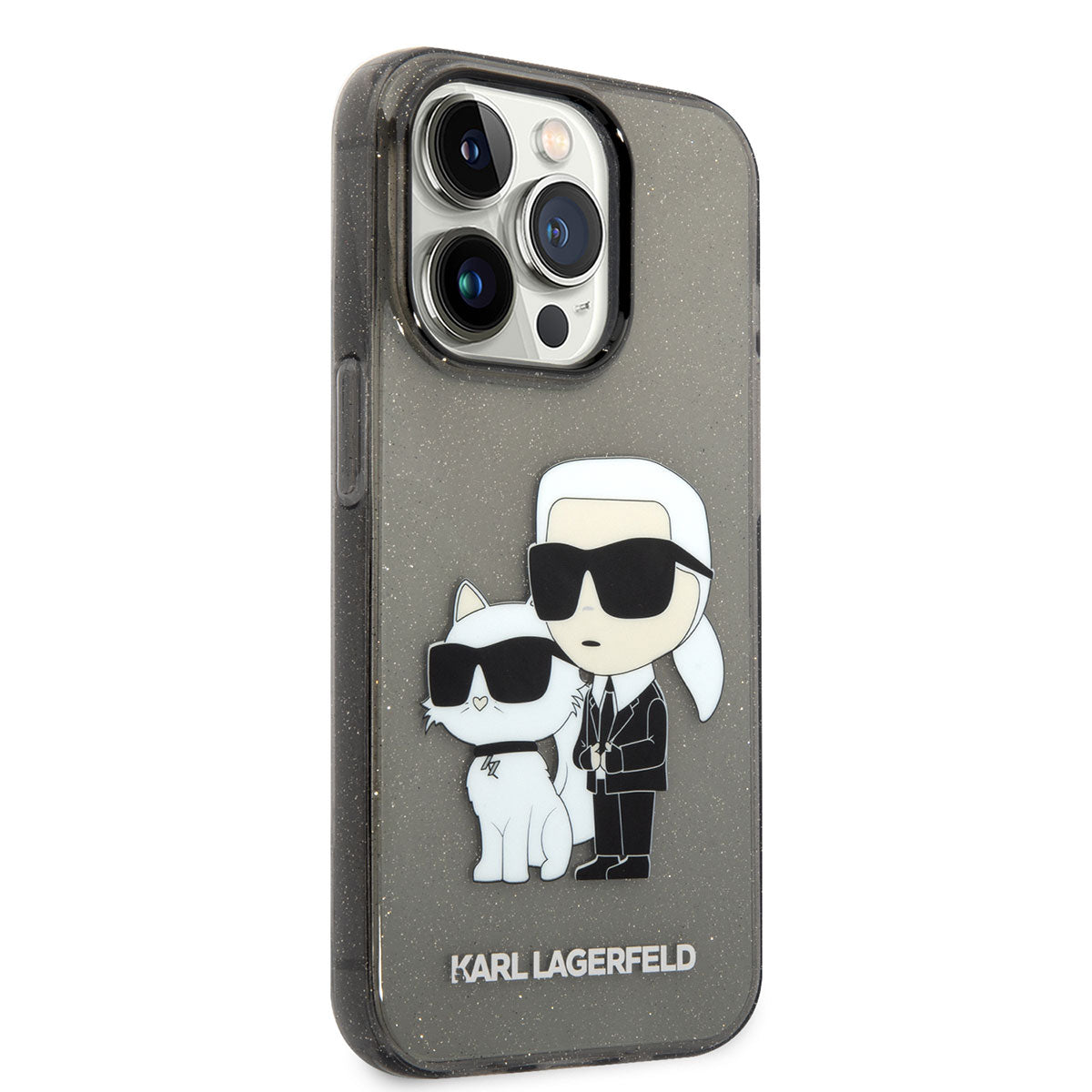 iPhone 14 Pro Max Kılıf Karl Lagerfeld Transparan Simli K&C Dizayn Kapak