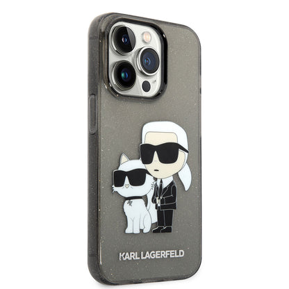iPhone 14 Pro Max Kılıf Karl Lagerfeld Transparan Simli K&C Dizayn Kapak